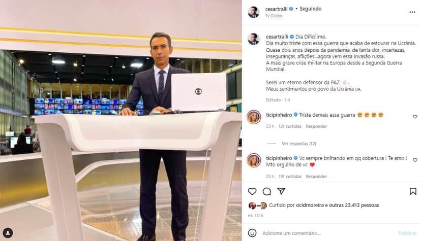 César Tralli fez longo desabafo (Foto: Reprodução/ Instagram) César Tralli fez longo desabafo (Foto: Reprodução/ Instagram)