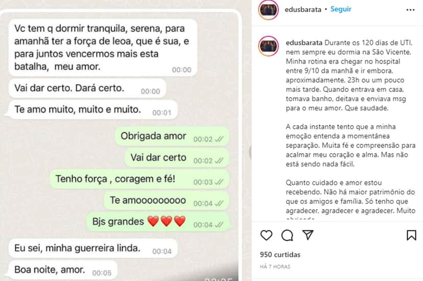 Viúvo de Françoise Forton expõe print de conversa e se declara (Reprodução/ Instagram) Viúvo de Françoise Forton expõe print de conversa e se declara (Reprodução/ Instagram)