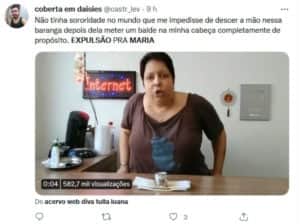 ⠀ Web pede expulsão de Maria por agredir Natália no Jogo da Discórdia (Foto: Reprodução /Twitter) ⠀ Web pede expulsão de Maria por agredir Natália no Jogo da Discórdia (Foto: Reprodução /Twitter)
