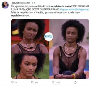 ⠀ Web pede expulsão de Maria por agredir Natália no Jogo da Discórdia (Foto: Reprodução /Twitter) ⠀ Web pede expulsão de Maria por agredir Natália no Jogo da Discórdia (Foto: Reprodução /Twitter)