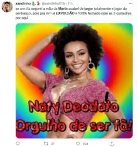 ⠀ Web pede expulsão de Maria por agredir Natália no Jogo da Discórdia (Foto: Reprodução /Twitter) ⠀ Web pede expulsão de Maria por agredir Natália no Jogo da Discórdia (Foto: Reprodução /Twitter)