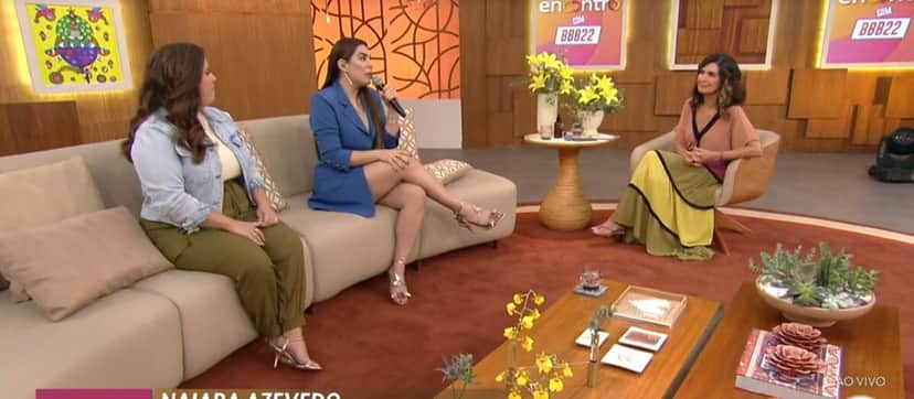 BBB22: Naiara Azevedo fala sobre o confinamento no Encontro (Foto: Reprodução) BBB22: Naiara Azevedo fala sobre o confinamento no Encontro (Foto: Reprodução)