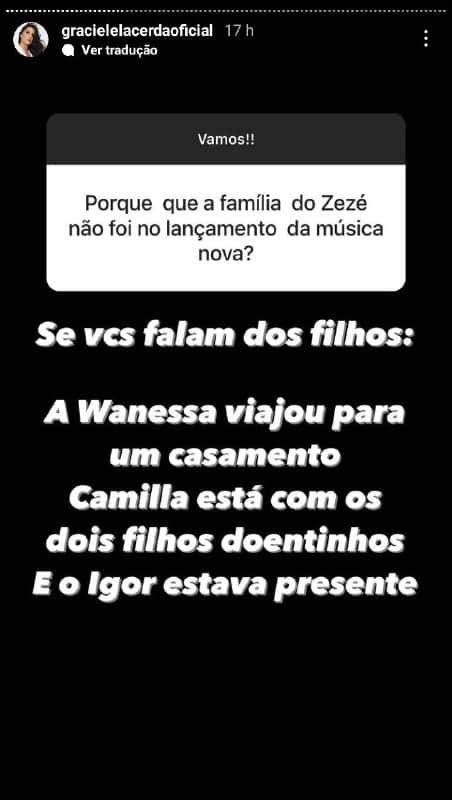 Graciele Lacerda falou sobre os filhos de Zezé Graciele Lacerda falou sobre os filhos de Zezé
