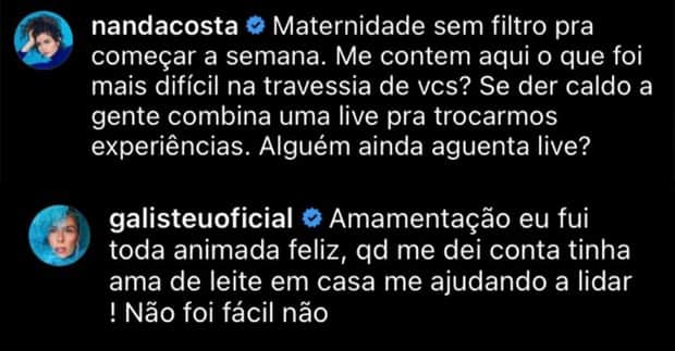 Adriane Galisteu comenta fala racista no post de Nanda Costa Adriane Galisteu comenta fala racista no post de Nanda Costa