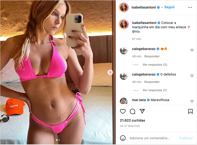 Isabella Santoni em post no Instagram (Foto: Reprodução) Isabella Santoni em post no Instagram (Foto: Reprodução)