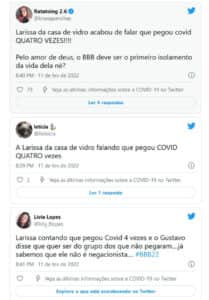 Internautas reagiram a fala polêmica de Larissa (Foto: Reprodução / Twitter) Internautas reagiram a fala polêmica de Larissa (Foto: Reprodução / Twitter)