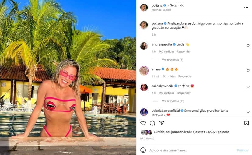 Poliana Rocha curtiu o domingão na piscina (Foto: Reprodução) Poliana Rocha curtiu o domingão na piscina (Foto: Reprodução)