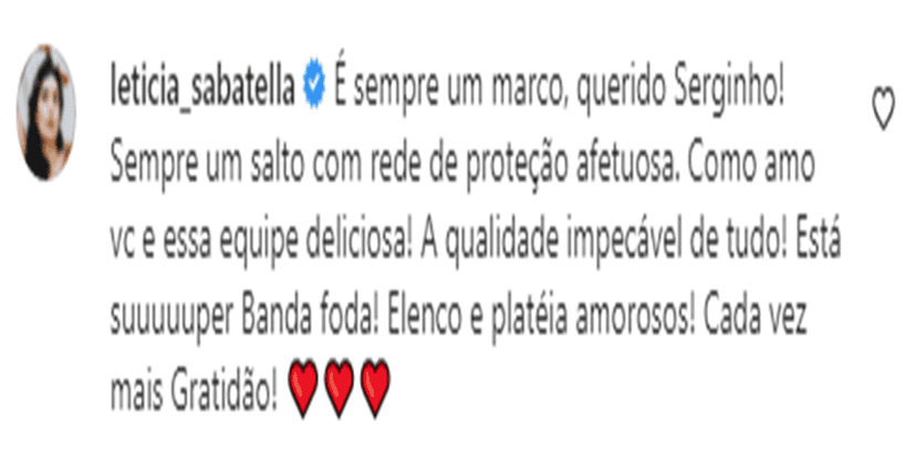 Atriz se declarou após participação no 'Altas Horas" (Foto: Instagram) Atriz se declarou após participação no 'Altas Horas" (Foto: Instagram)