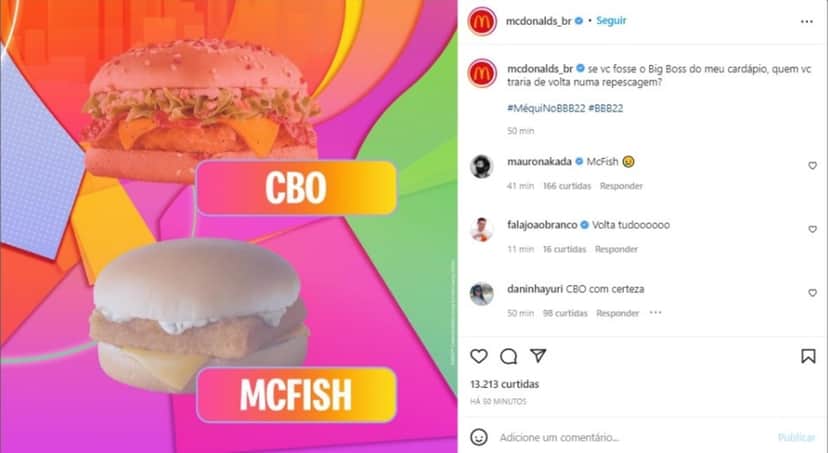 Post do perfil oficial do McDonalds Brasil (Foto: Reprodução/Instagram) Post do perfil oficial do McDonalds Brasil (Foto: Reprodução/Instagram)
