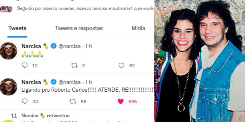 Narcisa Tamborindeguy fez exigência a Roberto Carlos (Foto: Reprodução/Twitter) Narcisa Tamborindeguy fez exigência a Roberto Carlos (Foto: Reprodução/Twitter)