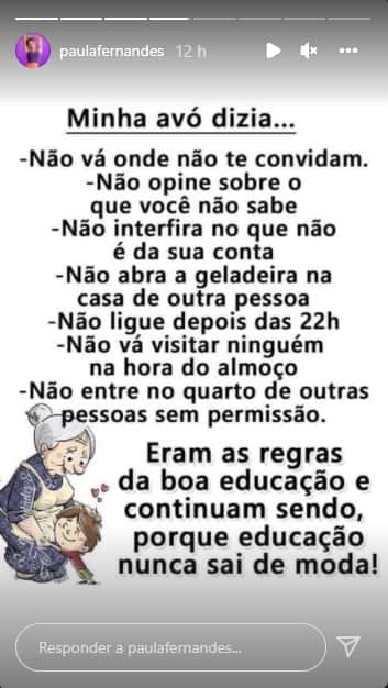 Compartilhamento de Paula Fernandes - Foto: Reprodução Compartilhamento de Paula Fernandes - Foto: Reprodução