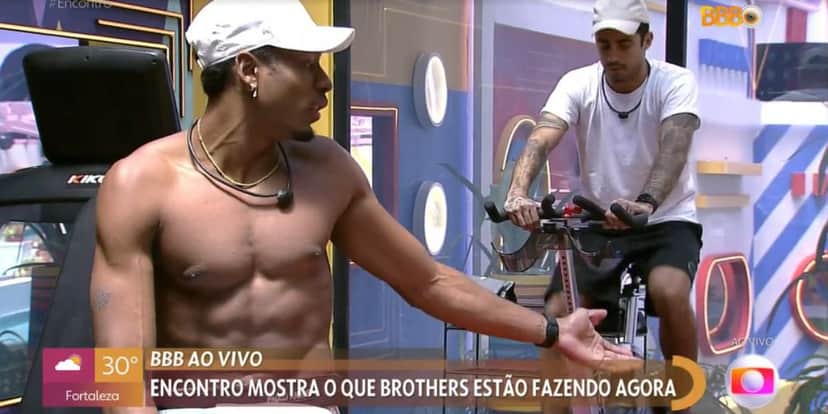 Paulo André soltou palavrão ao vivo em conversa com Pedro Scooby e chocou Fátima Bernardes (Foto: Reprodução/TV Globo) Paulo André soltou palavrão ao vivo em conversa com Pedro Scooby e chocou Fátima Bernardes (Foto: Reprodução/TV Globo)