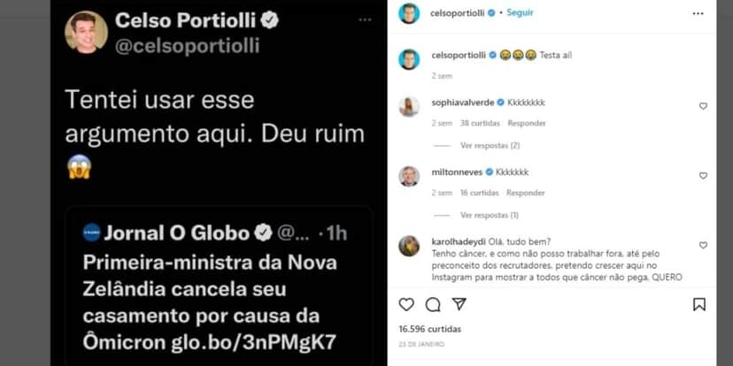 "Deu ruim", Celso Portiolli entrega desejo de dar fim em casamento e expõe motivo: "Usar esse argumento" "Deu ruim", Celso Portiolli entrega desejo de dar fim em casamento e expõe motivo: "Usar esse argumento"