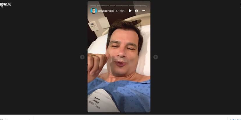 Celso Portiolli no hospital (Foto: Reprodução/Instagram) Celso Portiolli no hospital (Foto: Reprodução/Instagram)
