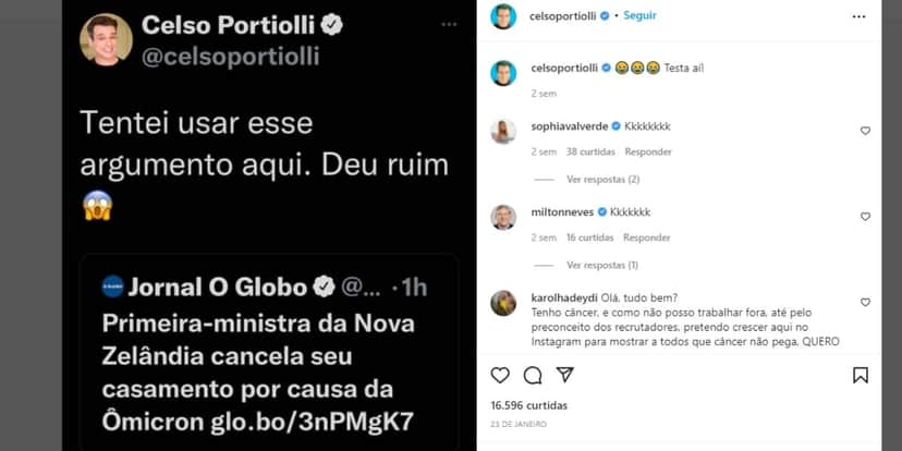 "Deu ruim", Celso Portiolli entrega desejo de dar fim em casamento e expõe motivo: "Usar esse argumento" "Deu ruim", Celso Portiolli entrega desejo de dar fim em casamento e expõe motivo: "Usar esse argumento"