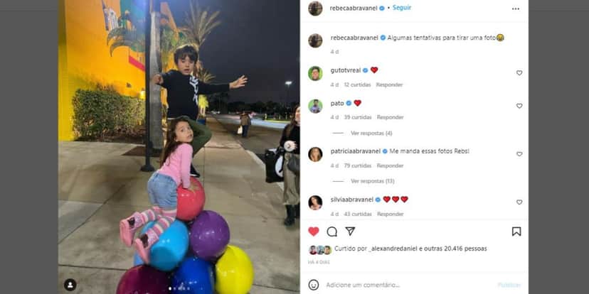 Rebeca Abravanel publicou foto dos filhos de Patrícia Abravanel (Foto: Reprodução/Instagram) Rebeca Abravanel publicou foto dos filhos de Patrícia Abravanel (Foto: Reprodução/Instagram)