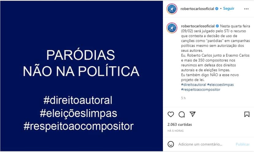 Comunicado do cantor nas redes sociais - Foto: Reprodução Comunicado do cantor nas redes sociais - Foto: Reprodução
