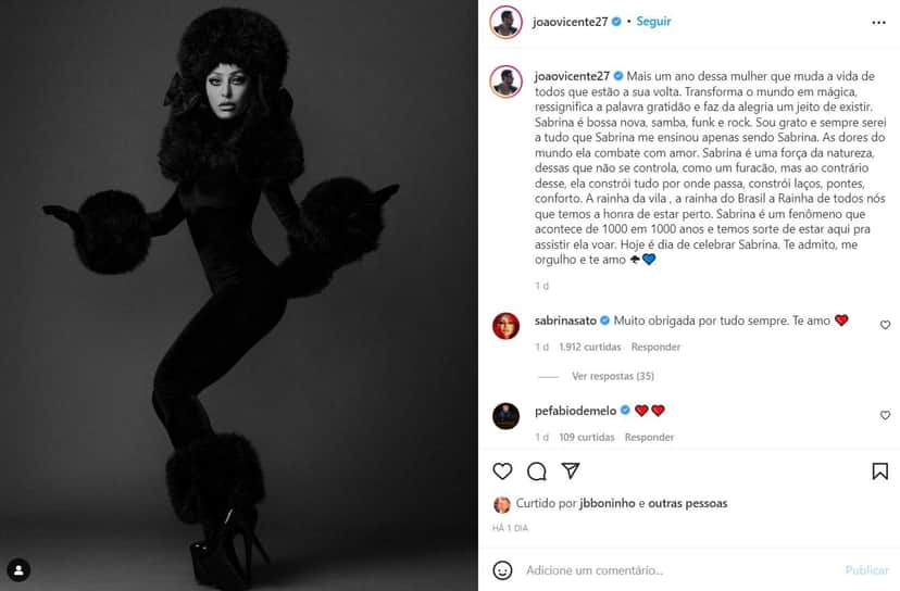 Mensagens diferenciadas para Sabrina chamaram a atenção Mensagens diferenciadas para Sabrina chamaram a atenção
