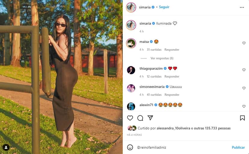 Simaria empina bumbum GG em foto sensual - Foto: Reprodução Simaria empina bumbum GG em foto sensual - Foto: Reprodução