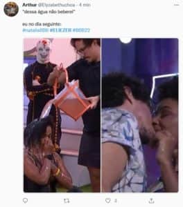 Internautas reagiram ao fato de Eliezer beijar Natália mesmo estando com herpes (Foto: Reprodução / Twitter) Internautas reagiram ao fato de Eliezer beijar Natália mesmo estando com herpes (Foto: Reprodução / Twitter)