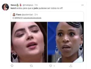 Fãs apontaram semelhança entre Jade e Karol (Foto: Reprodução / Twitter) Fãs apontaram semelhança entre Jade e Karol (Foto: Reprodução / Twitter)