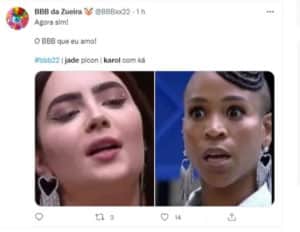 Internautas falam sobre Jade Picon e Karol Conká (Foto: Reprodução / Twitter) Internautas falam sobre Jade Picon e Karol Conká (Foto: Reprodução / Twitter)