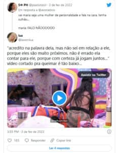 Web criticou o fato de Maria falar de Jade pelas costas (Foto: Reprodução / Twitter) Web criticou o fato de Maria falar de Jade pelas costas (Foto: Reprodução / Twitter)