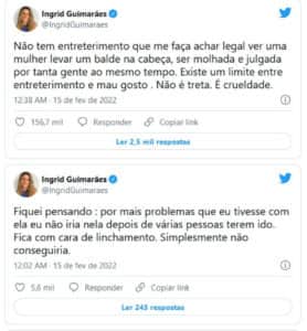 Ingrid Guimarães cobrou posicionamento da Globo (Foto: Reprodução / Twitter) Ingrid Guimarães cobrou posicionamento da Globo (Foto: Reprodução / Twitter)