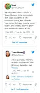 Tadeu Schmidt foi acusado de interferir na formação do paredão (Foto: Reprodução / Twitter) Tadeu Schmidt foi acusado de interferir na formação do paredão (Foto: Reprodução / Twitter)