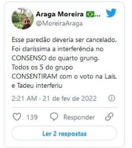 Tadeu Schmidt foi acusado de interferir na formação do paredão (Foto: Reprodução / Twitter) Tadeu Schmidt foi acusado de interferir na formação do paredão (Foto: Reprodução / Twitter)