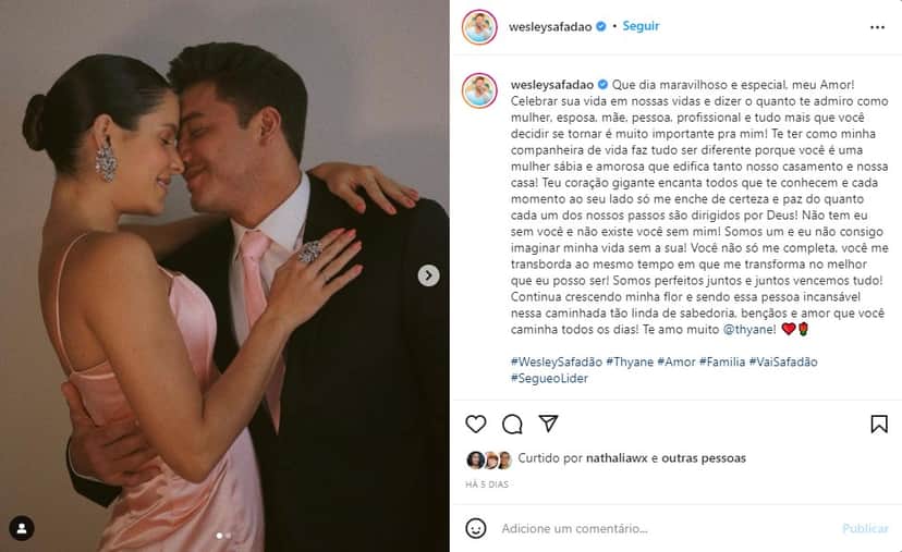 Wesley Safadão expõe sentimentos e se declara a esposa - Foto: Reprodução Wesley Safadão expõe sentimentos e se declara a esposa - Foto: Reprodução