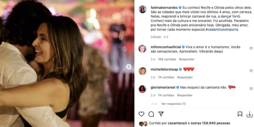 De acordo com Fátima Bernardes, aliança ficou em casa (Reprodução) De acordo com Fátima Bernardes, aliança ficou em casa (Reprodução)