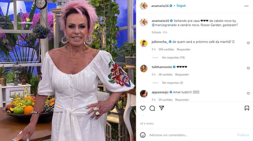 Ana Maria Braga volta com visual e choca fãs (Reprodução: Instagram) Ana Maria Braga volta com visual e choca fãs (Reprodução: Instagram)