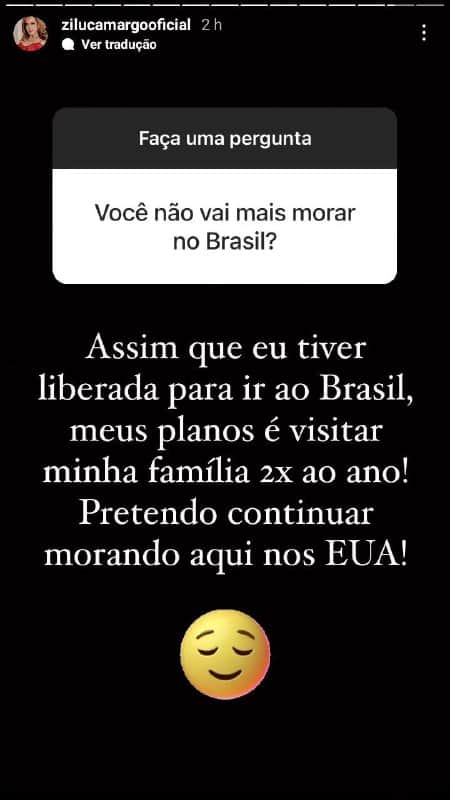 Zilu Godói fez um desabafo sobre sua estadia nos Estados Unidos (Foto: Reprodução) Zilu Godói fez um desabafo sobre sua estadia nos Estados Unidos (Foto: Reprodução)
