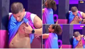 Artur Aguiar se machucou e foi desclassificado da prova do líder do BBB22 (Foto: Reprodução / Globoplay) Artur Aguiar se machucou e foi desclassificado da prova do líder do BBB22 (Foto: Reprodução / Globoplay)
