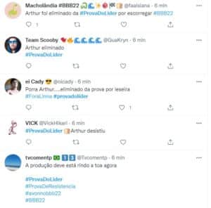 Artur Aguiar se machucou e foi desclassificado da prova do líder do BBB22; web se revoltou (Foto: Reprodução / Twitter) Artur Aguiar se machucou e foi desclassificado da prova do líder do BBB22; web se revoltou (Foto: Reprodução / Twitter)