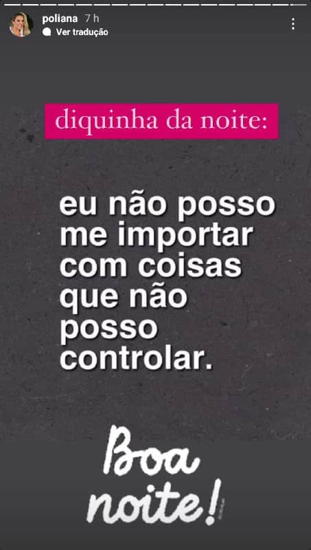 Poliana Rocha deixou um recado aos seguidores (Foto: Reprodução/ Instagram) Poliana Rocha deixou um recado aos seguidores (Foto: Reprodução/ Instagram)
