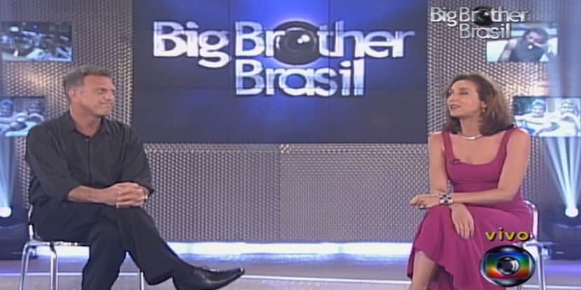 Marisa Orth e Pedro Bial como apresentadores do "BBB" (Foto: Reprodução/TV Globo) Marisa Orth e Pedro Bial como apresentadores do "BBB" (Foto: Reprodução/TV Globo)