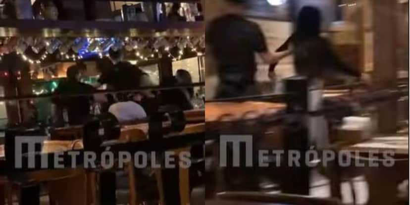 Vídeo mostra momento da briga que aconteceu com equipe de Maraisa (Foto: Reprodução/LeoDias/Metrópoles)