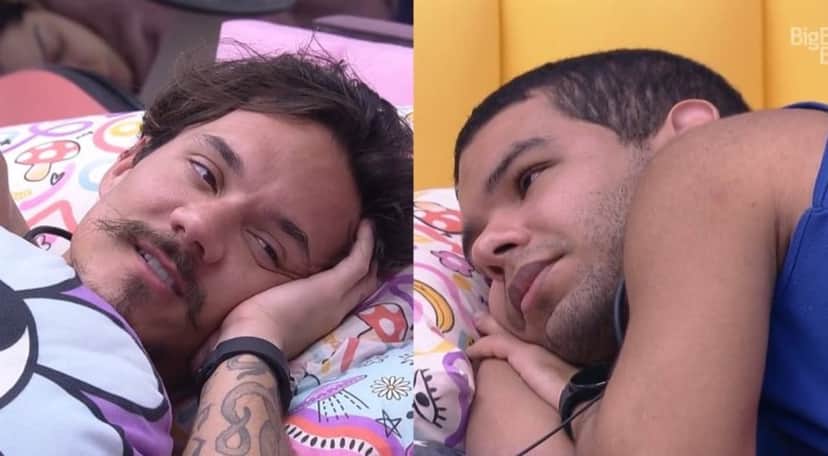 Vyni foi confrontado por Eliezer sobre o suposto ciúmes que sente do brother com Natália no BBB22 (Foto: Reprodução / Globoplay) Vyni foi confrontado por Eliezer sobre o suposto ciúmes que sente do brother com Natália no BBB22 (Foto: Reprodução / Globoplay)
