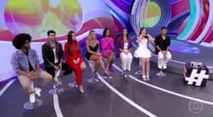 Eliminados do BBB22 estiveram ao lado de Tadeu no estúdio (Foto: Reprodução / Globoplay) Eliminados do BBB22 estiveram ao lado de Tadeu no estúdio (Foto: Reprodução / Globoplay)