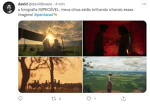 Público elogiou fotografia de "Pantanal" (Foto: Reprodução / Twitter) Público elogiou fotografia de "Pantanal" (Foto: Reprodução / Twitter)