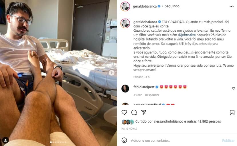 Geraldo Luís assumiu seu amor por seu filho (Foto: Reprodução/ Instagram) Geraldo Luís assumiu seu amor por seu filho (Foto: Reprodução/ Instagram)