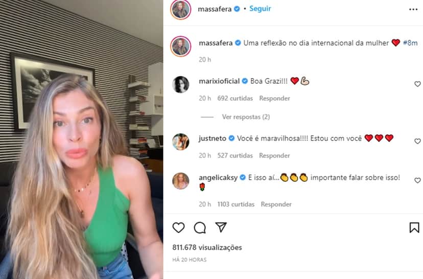 Grazi Massaferaem sua conta pessoal, publica vídeo e abre o peito Grazi Massaferaem sua conta pessoal, publica vídeo e abre o peito