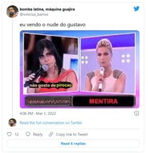 Web fica em polvorosa com nudes de Gustavo do BBB22 (Foto: Reprodução / Twitter) Web fica em polvorosa com nudes de Gustavo do BBB22 (Foto: Reprodução / Twitter)