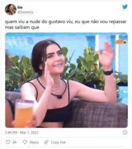 Web fica em polvorosa com nudes de Gustavo do BBB22 (Foto: Reprodução / Twitter) Web fica em polvorosa com nudes de Gustavo do BBB22 (Foto: Reprodução / Twitter)