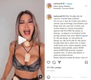 Maíra Cardi surpreendeu os seguidores em defesa do marido no BBB22 (Foto: Reprodução / Instagram) Maíra Cardi surpreendeu os seguidores em defesa do marido no BBB22 (Foto: Reprodução / Instagram)