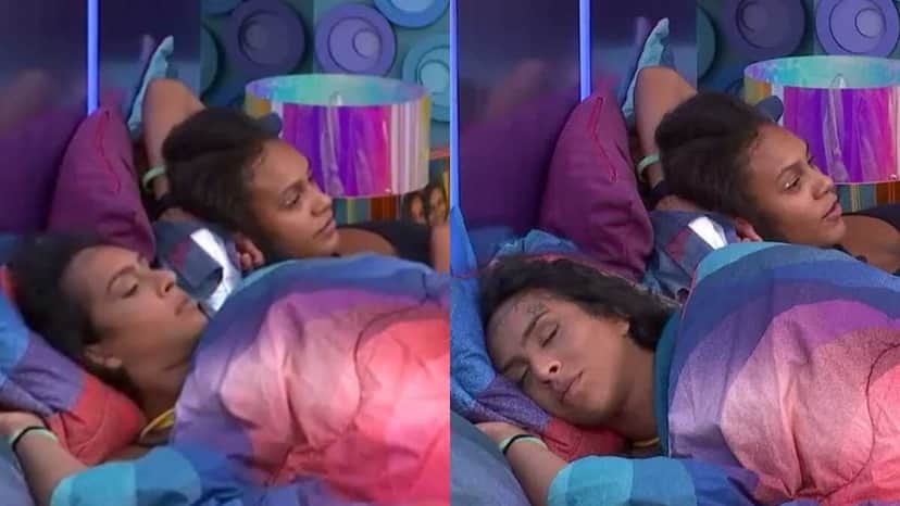 BBB22: Linn da Quebrada dorme e deixa Jessilane falando sozinha (Foto: Reprodução/Montagem) BBB22: Linn da Quebrada dorme e deixa Jessilane falando sozinha (Foto: Reprodução/Montagem)