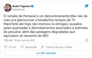 Jornalista da Globo criticou a novela das nove (Foto: Reprodução / Twitter) Jornalista da Globo criticou a novela das nove (Foto: Reprodução / Twitter)