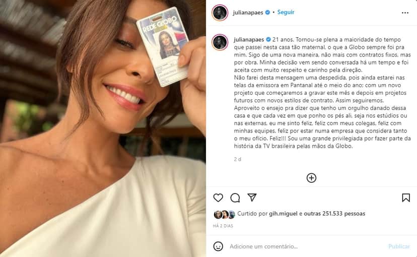 Compartilhamento de Juliana Paes no Instagram - Foto: Reprodução Compartilhamento de Juliana Paes no Instagram - Foto: Reprodução